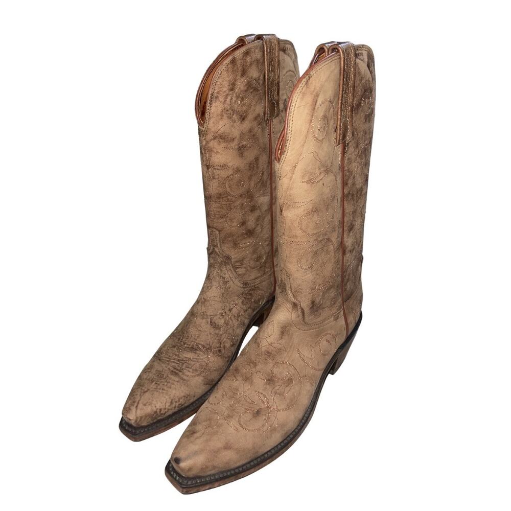 Lucchese 1883 Cowboy Boots Goat Leather Size 7 Western Rodeo Cowgirl NWOB